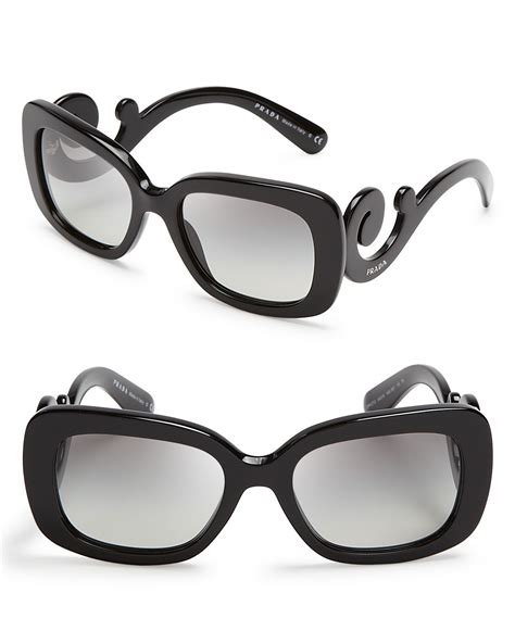 prada black rectangular sunglasses